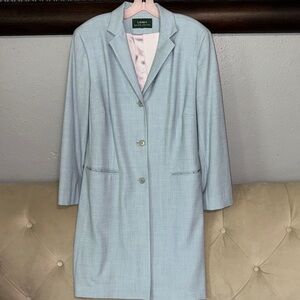 EUC Lauren Ralph Lauren Light Blue Women's Long Blazer Coat